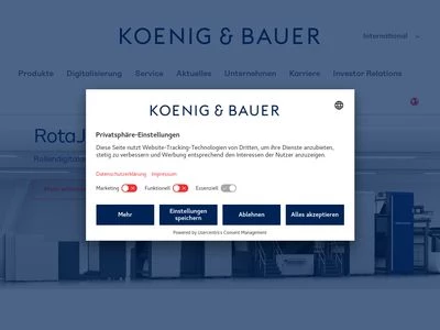 Website von Koenig & Bauer AG