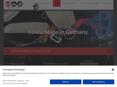 Website von MAS Absturzsicherungen GmbH