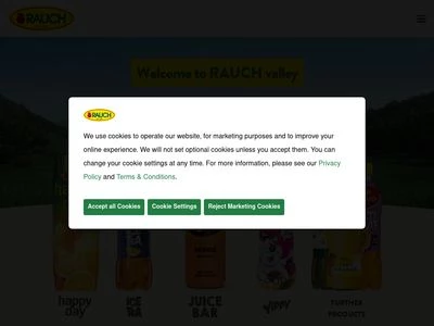 Website von RAUCH Fruchtsäfte GmbH & Co OG