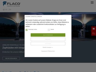 Website von FLACO-Geräte GmbH