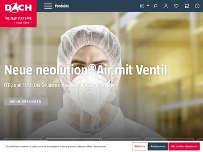 Website von DACH Schutzbekleidung GmbH & Co. KG