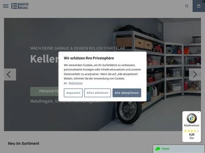 Website von W.S. Worldwide Shelving GmbH