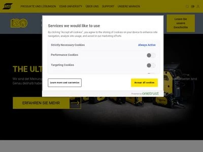 Website von ESAB Welding & Cutting GmbH