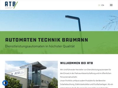 Website von Automatentechnik Baumann GmbH