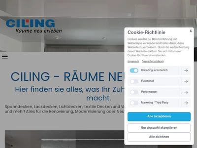 Website von CILING Decken und Licht GmbH 