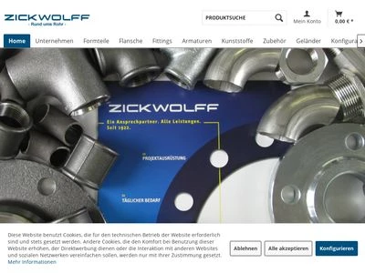 Website von Otto Zickwolff GmbH