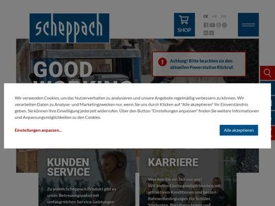 Website von Scheppach GmbH