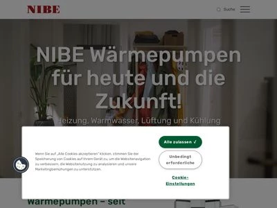 Website von NIBE Systemtechnik GmbH