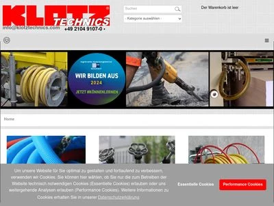 Website von KLOTZ Technics GmbH & Co. KG