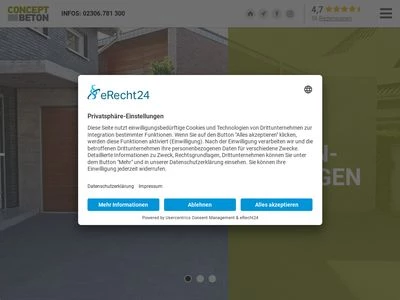 Website von Concept Beton GmbH