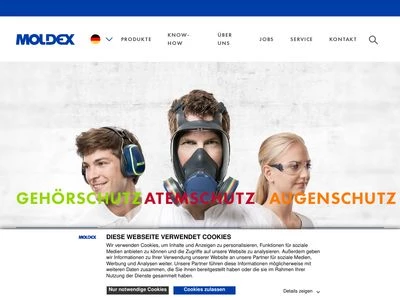 Website von Moldex-Metric AG & Co. KG