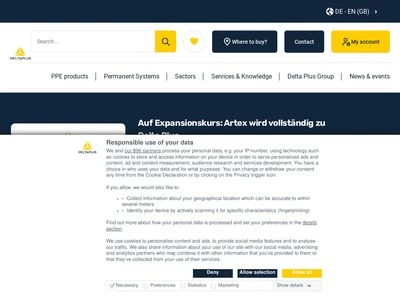 Website von ARTEX Personensicherungssysteme GmbH