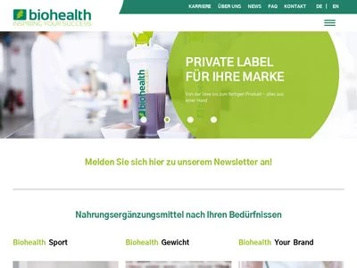 Website von BHI Biohealth International GmbH