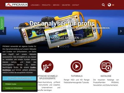 Website von Promax Electronica S.L