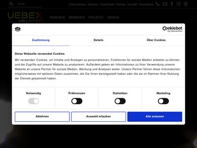 Website von UEBEX GmbH