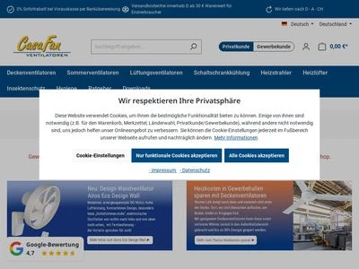 Website von CasaFan GmbH