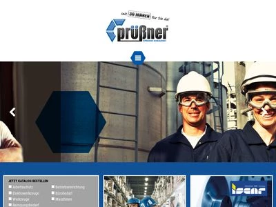 Website von Prüßner Werkzeuge, Maschinen, Industriebedarf, Handel GmbH