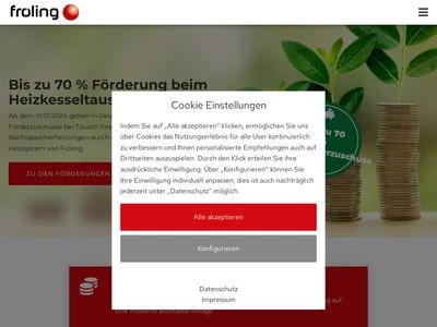 Website von Fröling Heizkessel- und Behälterbau Ges.m.b.H.