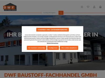 Website von DWF Baustoff-Fachhandel GmbH