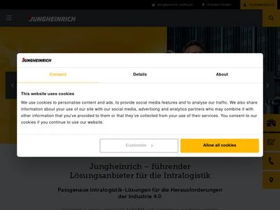 Website von Jungheinrich Vertrieb Deutschland AG & Co. KG