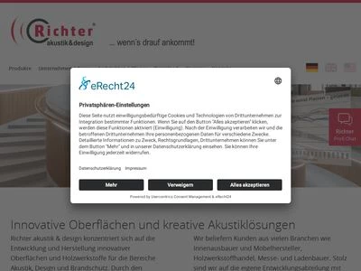 Website von Richter akustik & design GmbH & Co KG