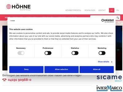 Website von Höhne GmbH