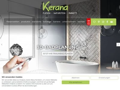 Website von Kerana Keramik- und Natursteinhandel GmbH