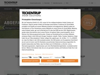 Website von Teckentrup GmbH & Co. KG