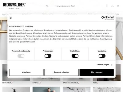 Website von DECOR WALTHER  Einrichtungs GmbH