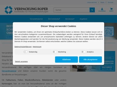 Website von Verpackung Roper GmbH & Co. KG