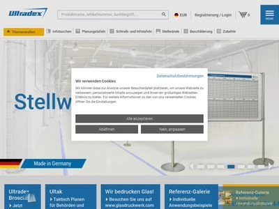 Website von Ultradex Planungsgeräte GmbH