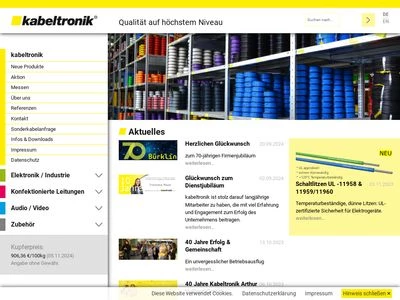 Website von Kabeltronik Arthur Volland GmbH