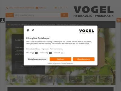 Website von Industrie-Hydraulik Vogel & Partner GmbH