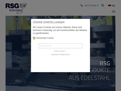 Website von RSG Rostfrei-Schneidwerkzeuge GmbH