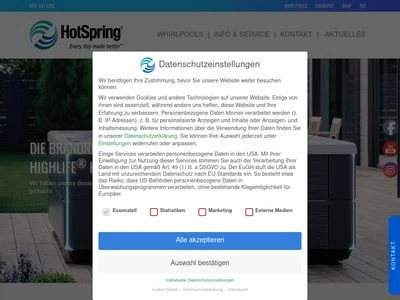 Website von WHIRLPOOL Import GmbH