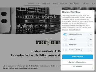 Website von tradevision GmbH