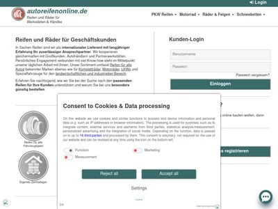 Website von Autoreifenonline.de / Delticom AG