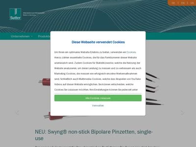 Website von Sutter Medizintechnik GmbH