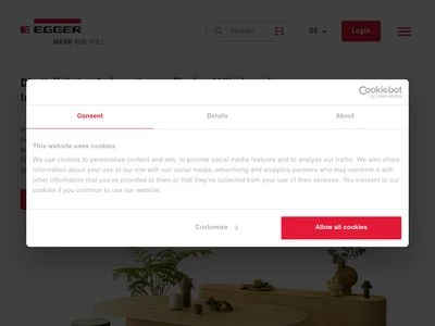 Website von EGGER Holzwerkstoffe Brilon GmbH & Co. KG