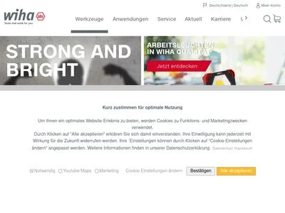 Website von Wiha Werkzeuge GmbH