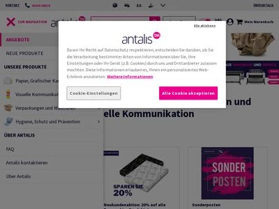 Website von Antalis GmbH