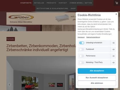 Website von Möbelmanufaktur Gruber