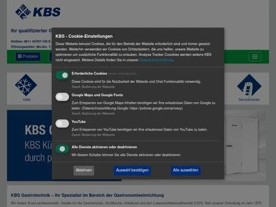 Website von KBS Gastrotechnik GmbH