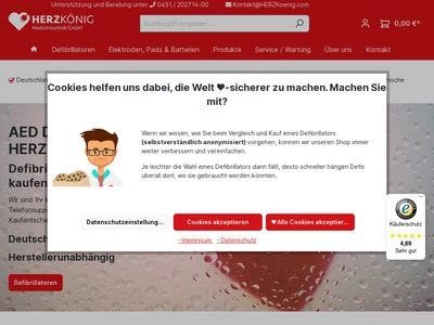 Website von HERZKönig Medizintechnik GmbH