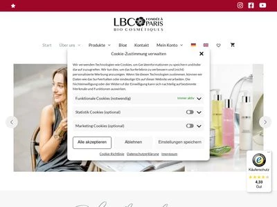 Website von Lbc/Paris BioCosmétiques GmbH