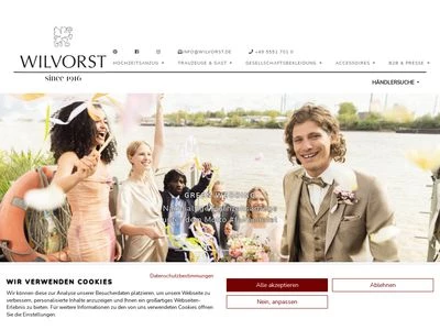 Website von Wilvorst Herrenmoden GmbH