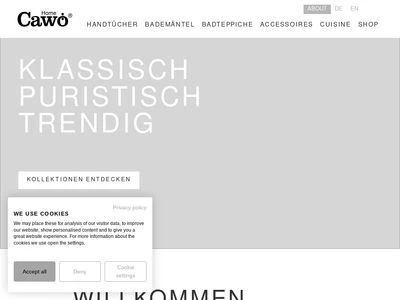 Website von CAWÖ TEXTIL GmbH & Co. KG