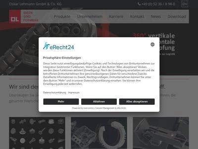 Website von Oskar Lehmann GmbH & Co. KG