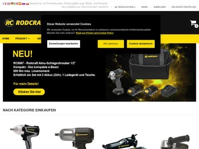 Website von RODCRAFT Pneumatic Tools GmbH + Co. KG