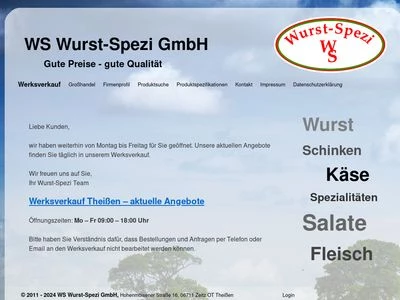 Website von WS Wurst-Spezi GmbH